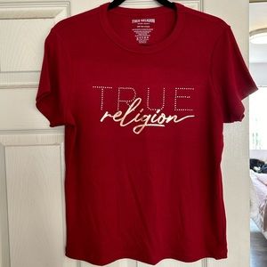Women’s Red True Religion rhinestone Top